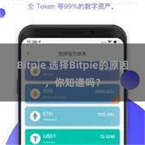 Bitpie 选择Bitpie的原因，你知道吗？