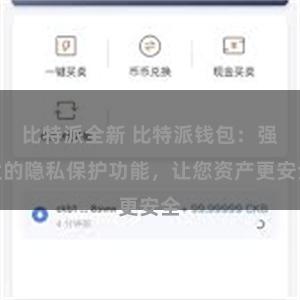 比特派全新 比特派钱包：强大的隐私保护功能，让您资产更安全