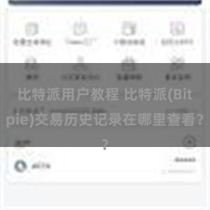 比特派用户教程 比特派(Bitpie)交易历史记录在哪里查看？